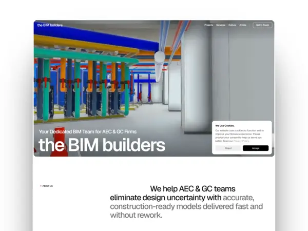 The BIM Builders homepage mockup
